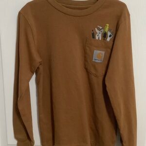 Carhartt Boys Long Sleeve Pocket T-Shirt Child Size 6